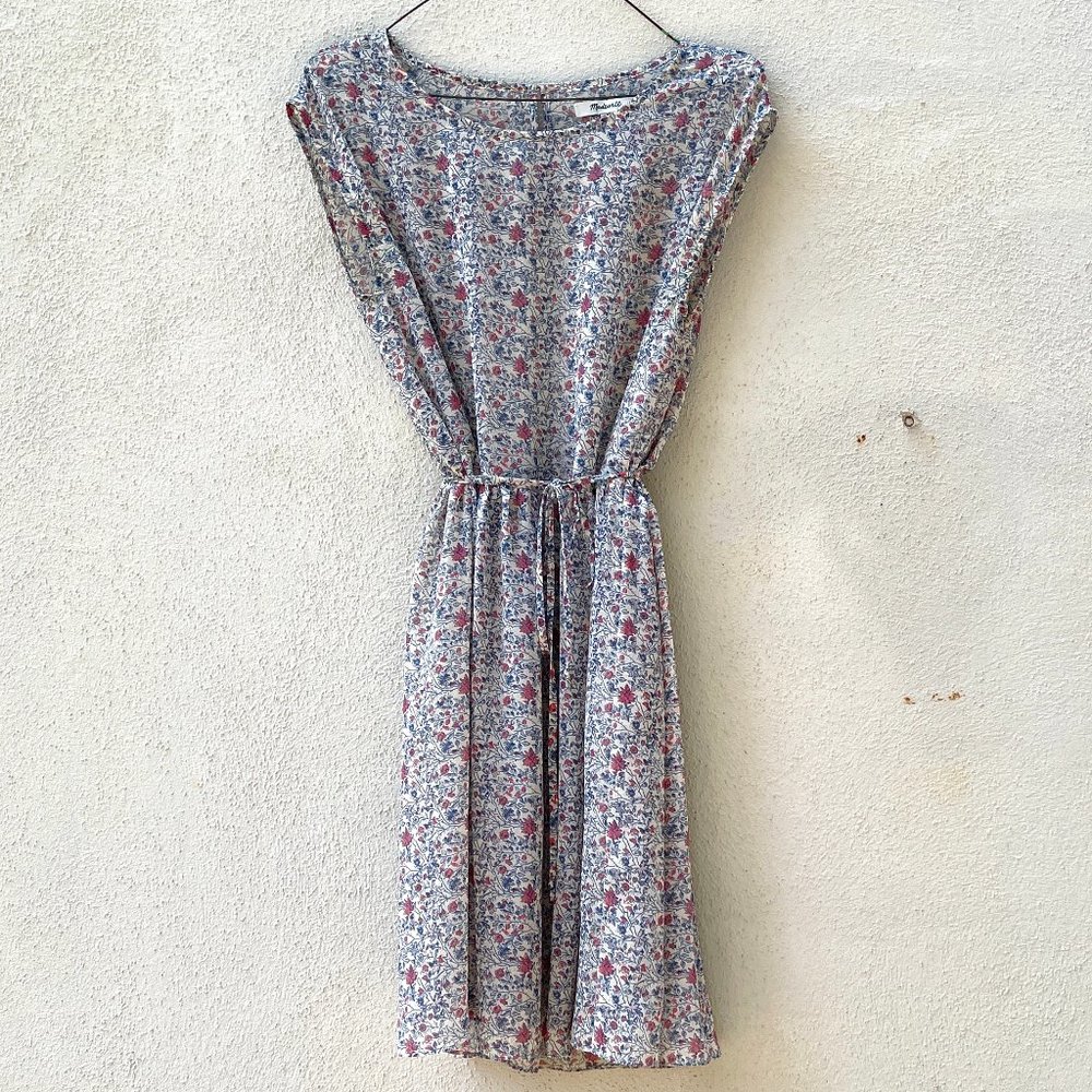 Madewell Chiffon Sharon Tie back Floral Babydoll Dress - Picture 3 of 9